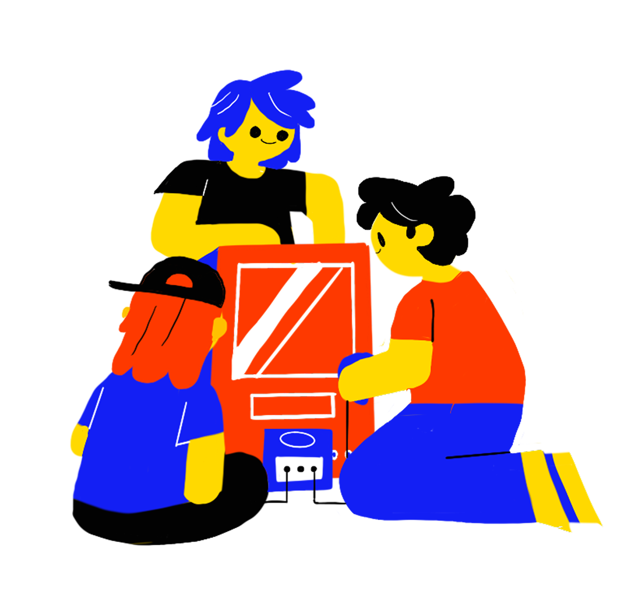 Gaming La Kour arcade player illustration