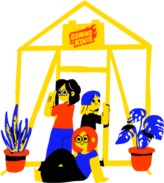 Gaming La Kour event stand illustration